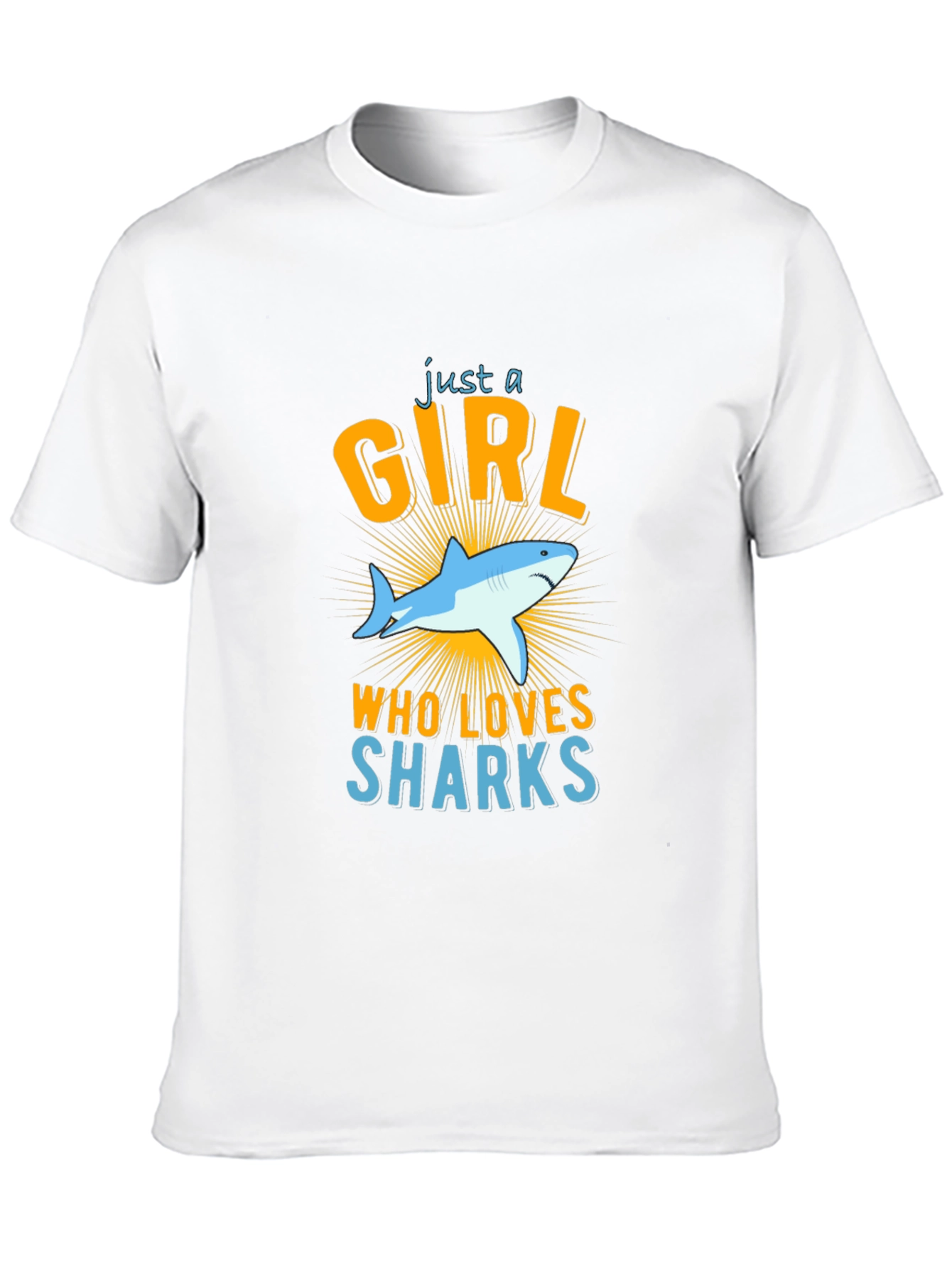 Black Just A Girl Who Loves Sharks T-Shirt view 10