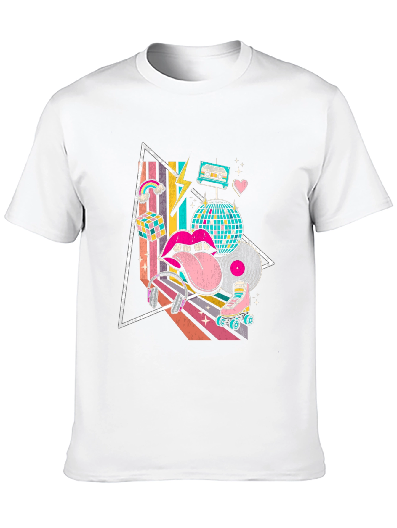 Black Retro 80s Style Graphic T-Shirt view 10