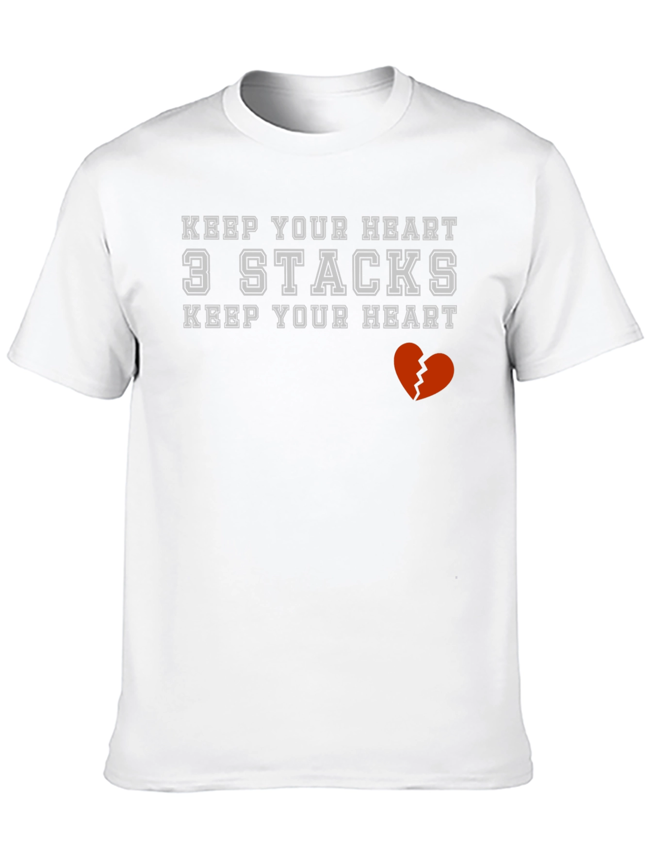 Black Keep Your Heart 3 Stacks Graphic T-Shirt view 10