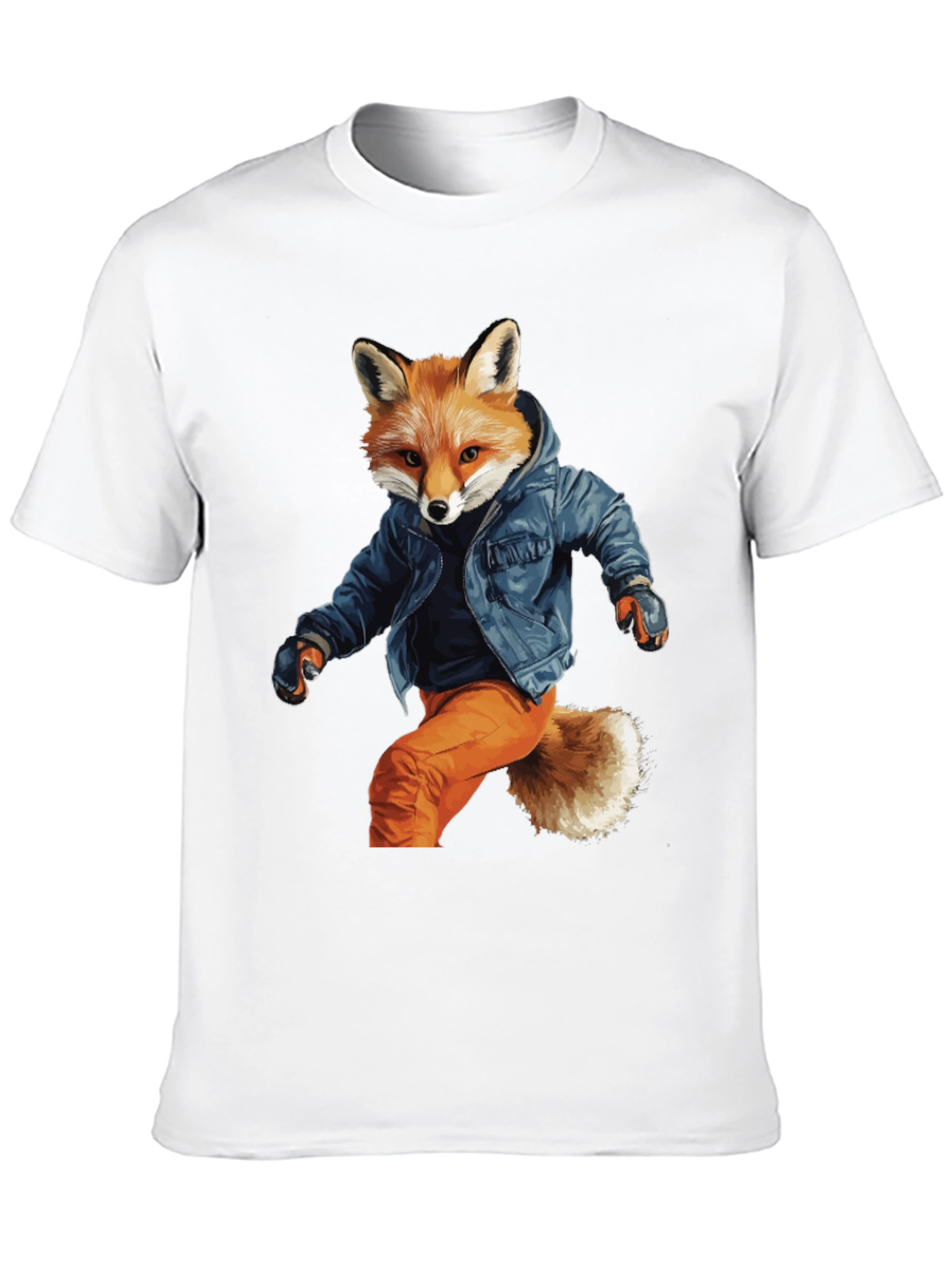Black Stylish Fox Graphic T-Shirt view 10
