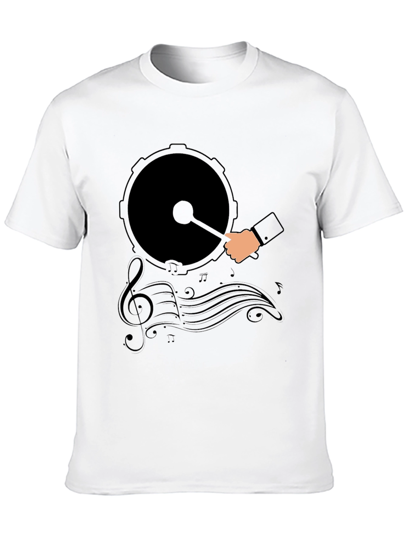 Black Drum and Music Graphic Tee - Black view 10