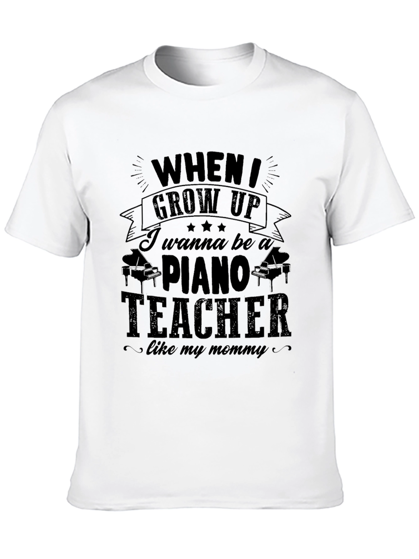 Black Piano Teacher Mommy Like T-Shirt view 10