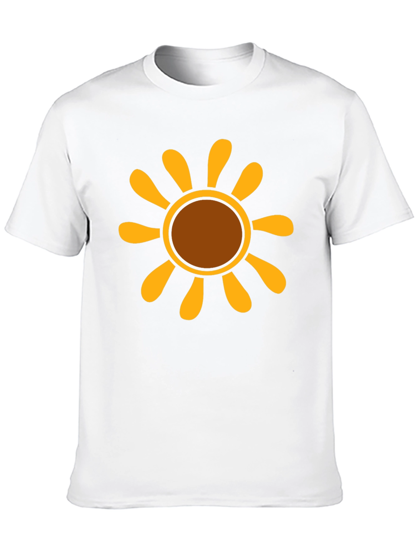 Black Retro Sunflower Graphic Tee - Black Cotton T-Shirt view 10