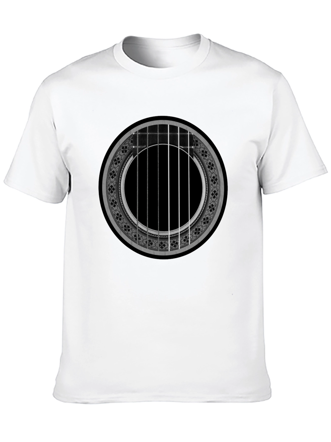 Black Acoustic Guitar Rose T-Shirt - Music Lover Tee view 10
