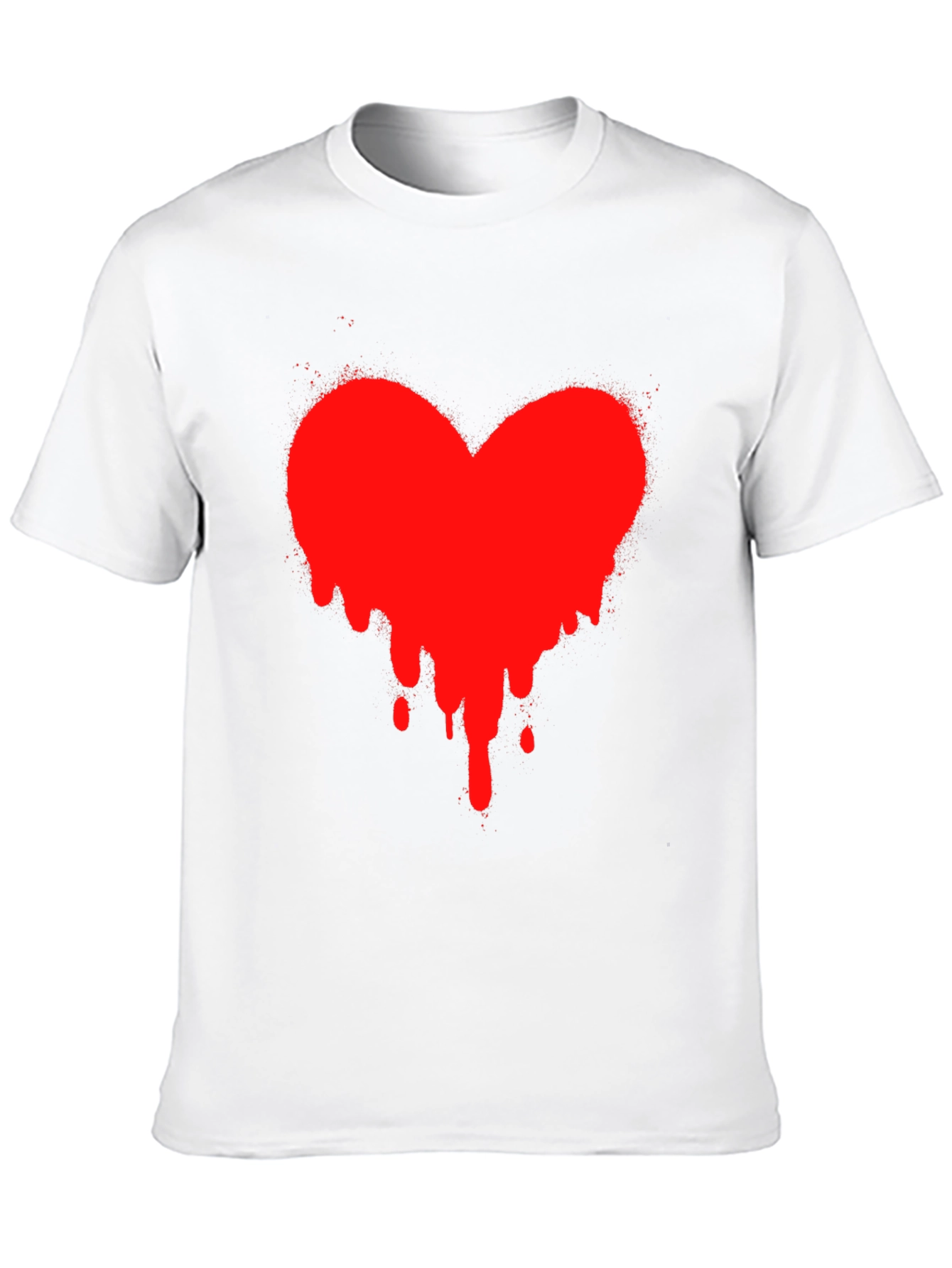 Black Heart Drip Black T-Shirt - Express Your Love! view 10