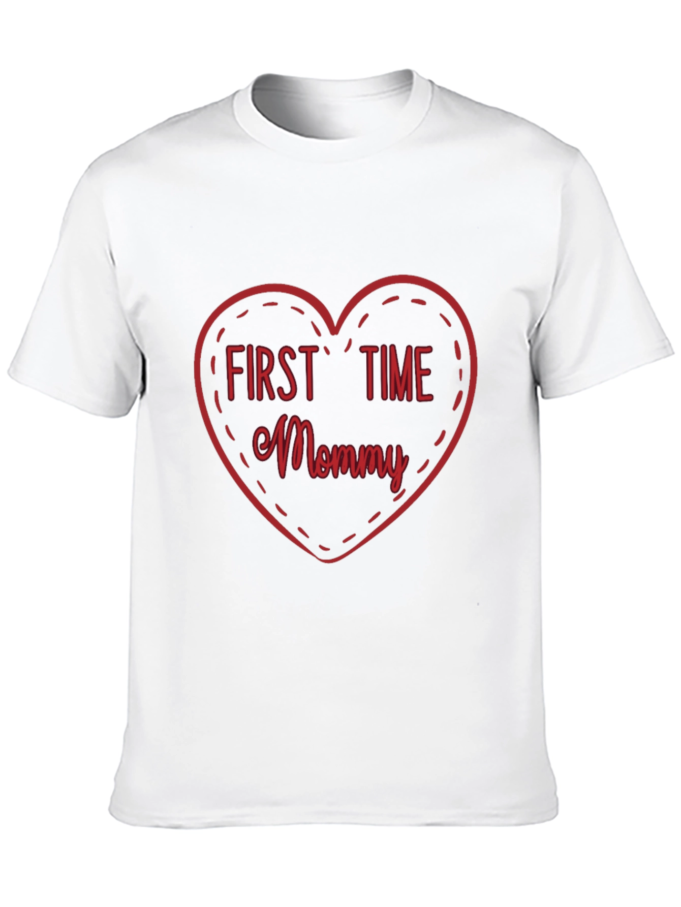 Black First Time Mommy Heart Tee - Soft Black T-Shirt view 10