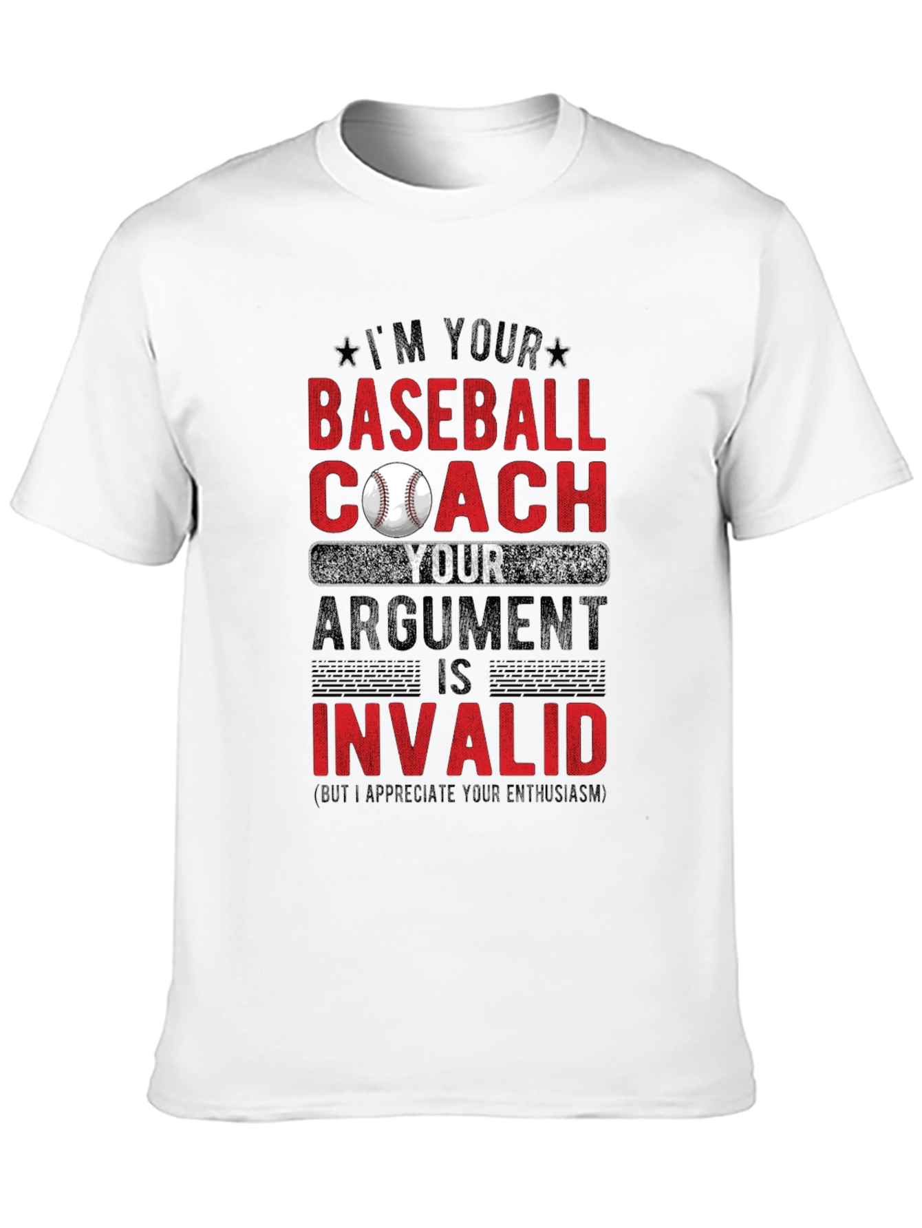 Black Baseball Coach T-Shirt - Argument Invalid view 10