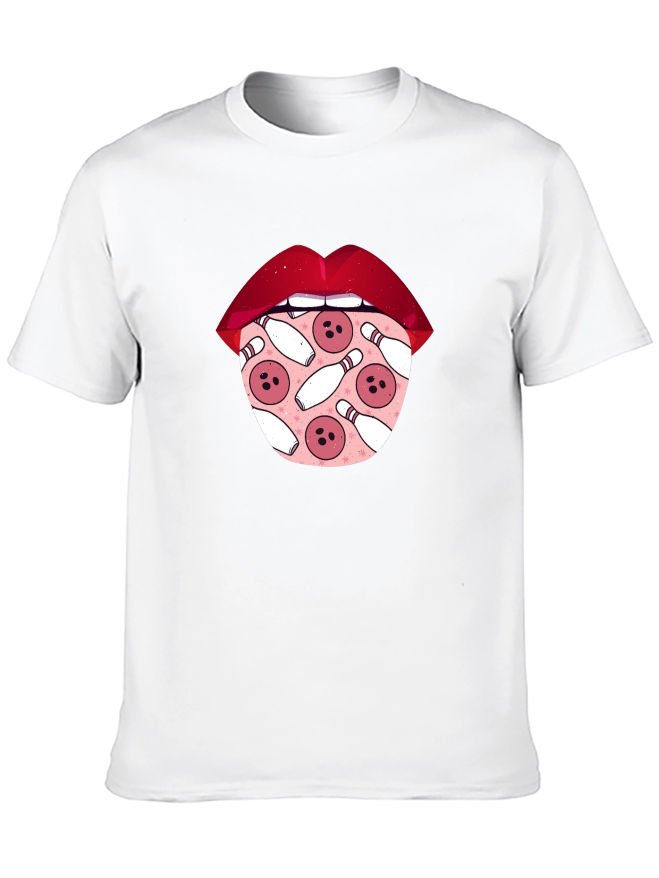 Black Bowling Lips Graphic Tee - Unique Design view 10