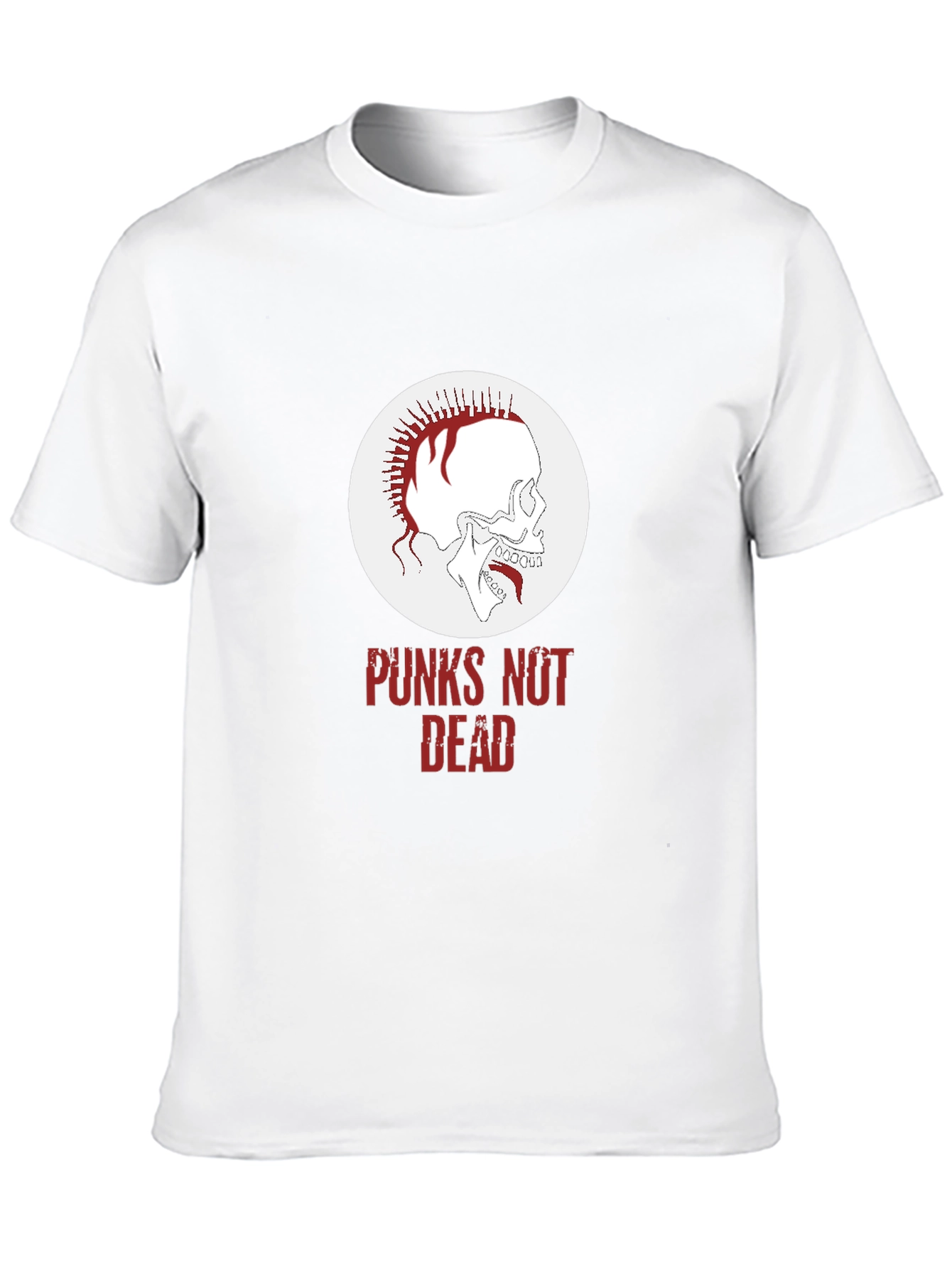 Black Punk Skull Graphic Tee - Punx Not Dead T-Shirt view 10