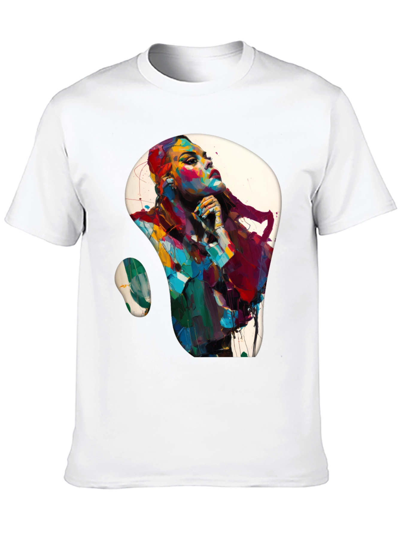Black Abstract Woman Graphic Black T-Shirt view 10