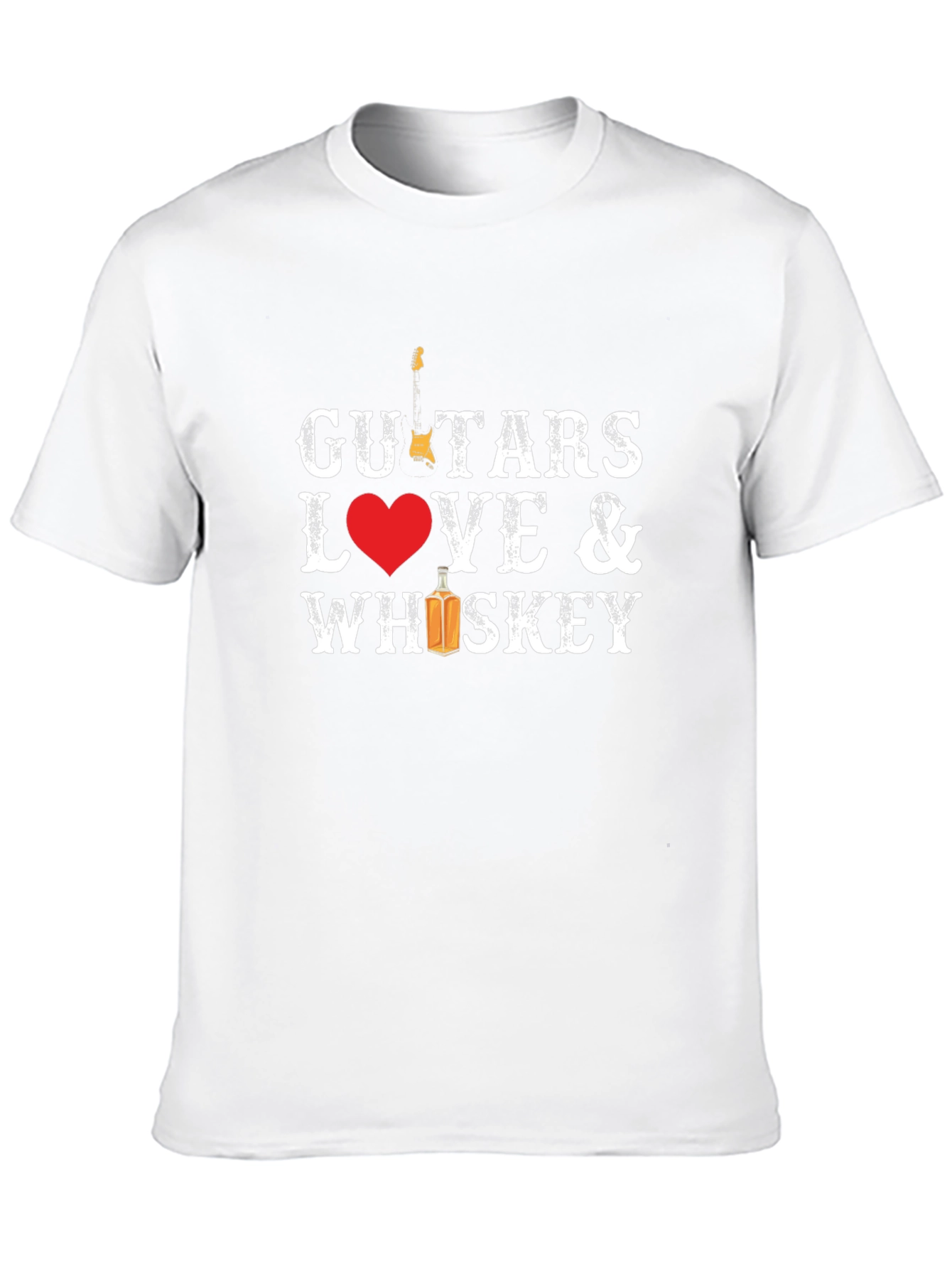 Black Guitars Love & Whiskey Graphic Tee - Music Lover Shirt view 10
