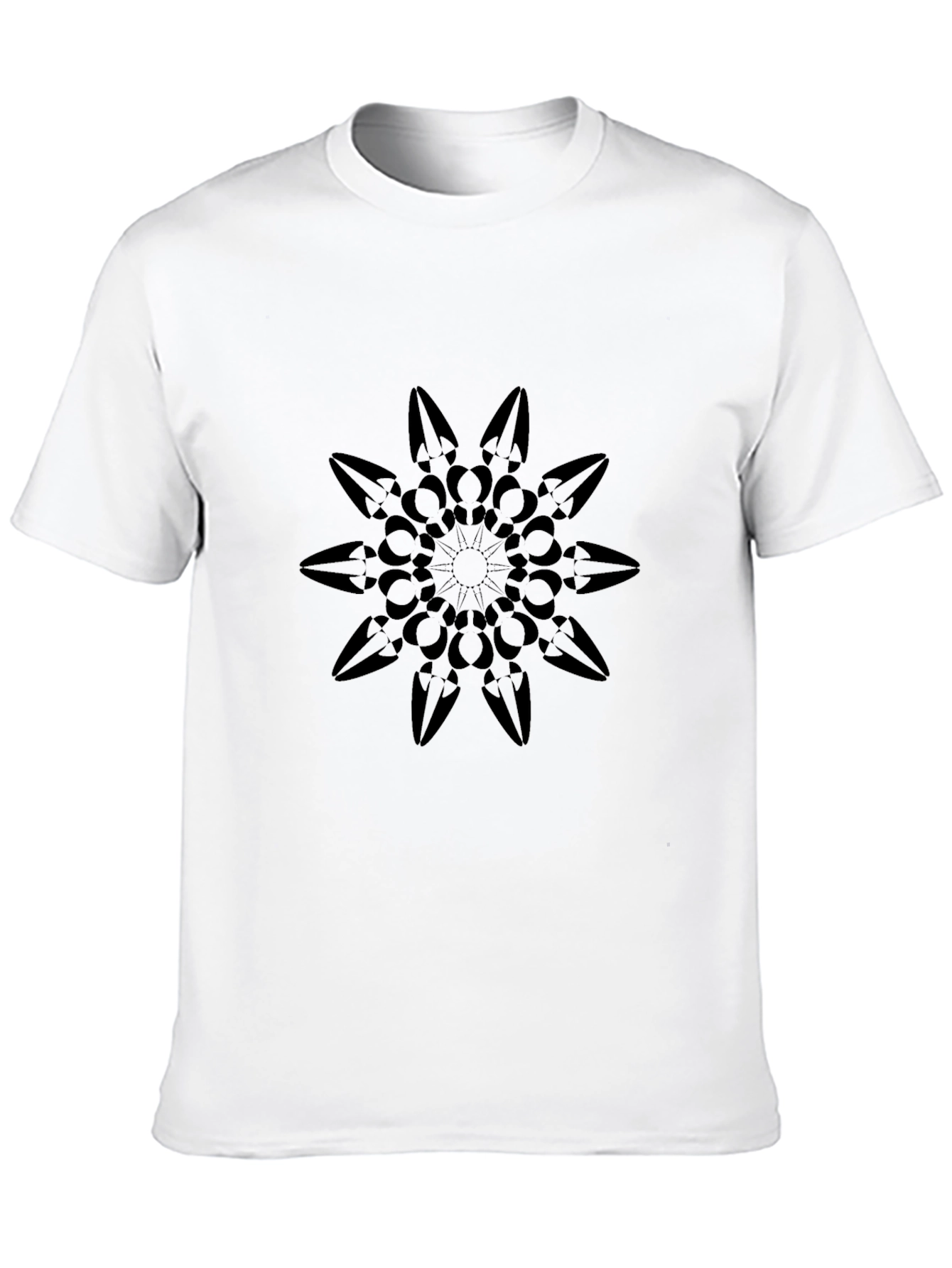 Black Black T-Shirt with Mandala Design view 10
