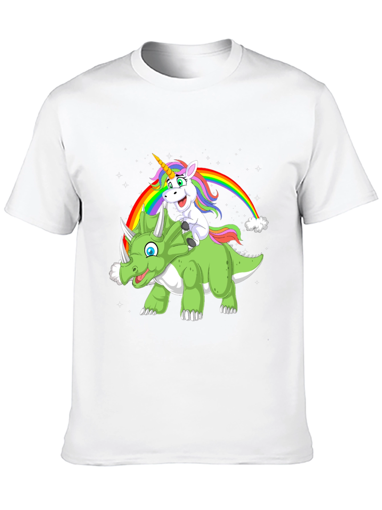 Black Unicorn & Dinosaur Graphic T-Shirt view 10