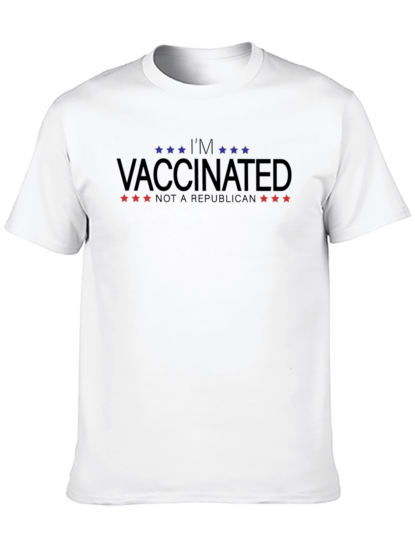 Black I'm Vaccinated Not a Republican T-Shirt view 10