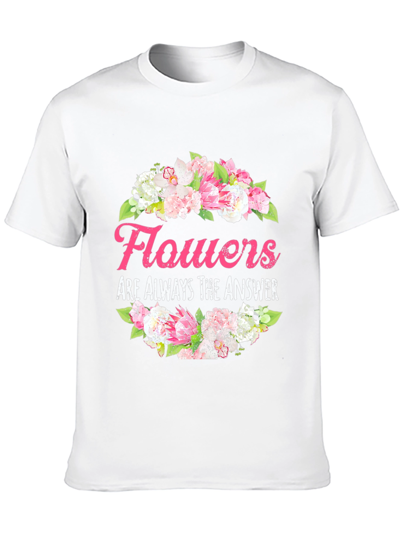 Black Floral Answer T-Shirt - Stylish Graphic Tee view 10