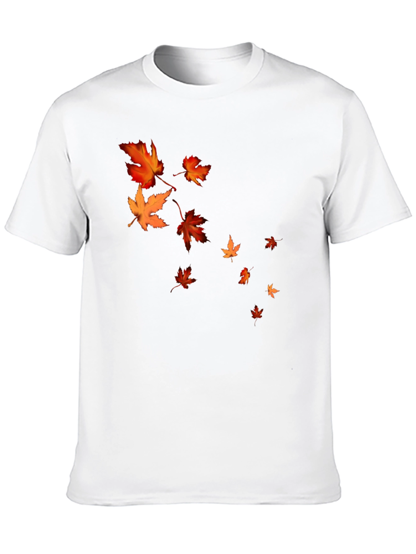 Black Fall Leaves Graphic Black T-Shirt view 10