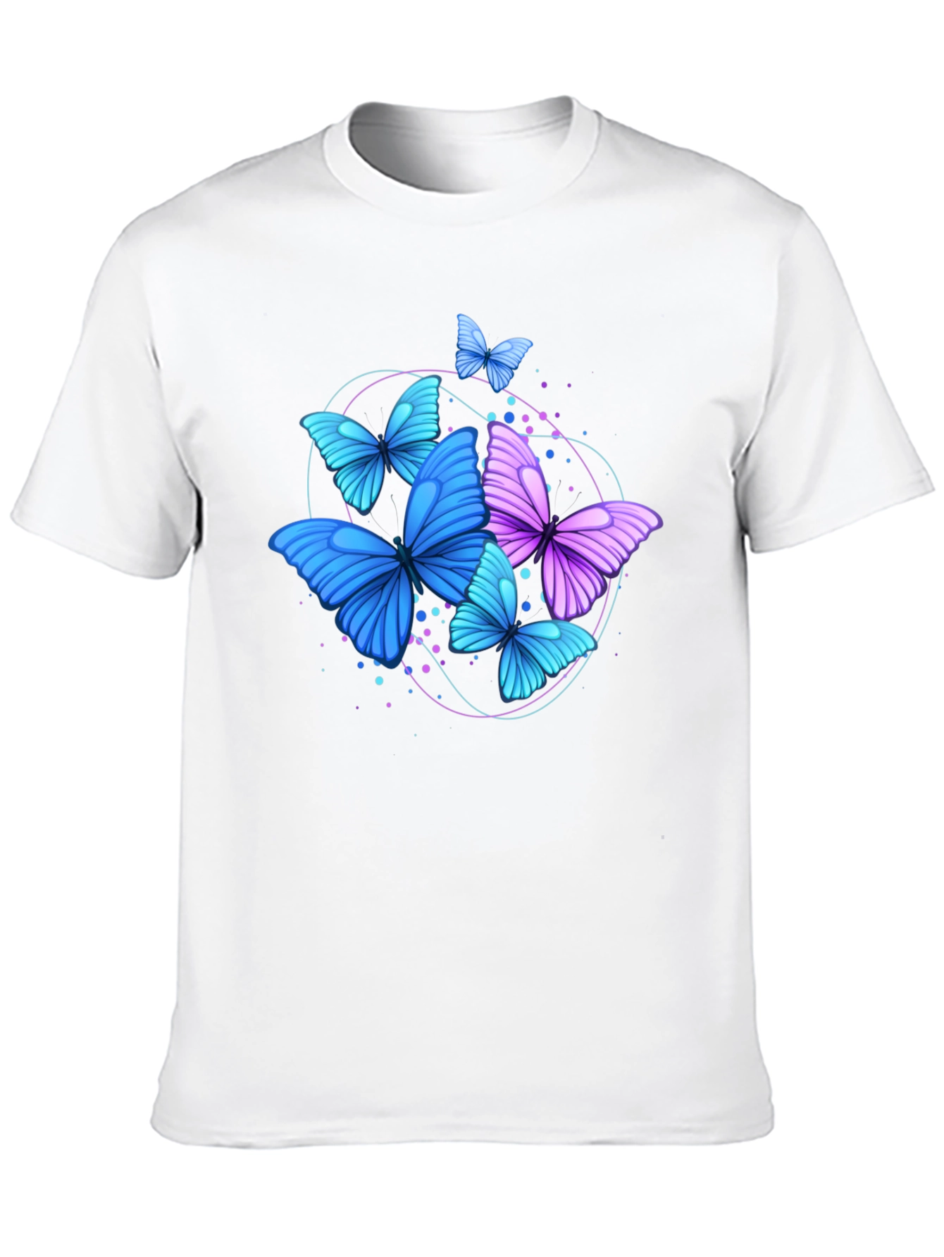 Black Butterfly Graphic Print Crew Neck Men's T-Shirt view 10