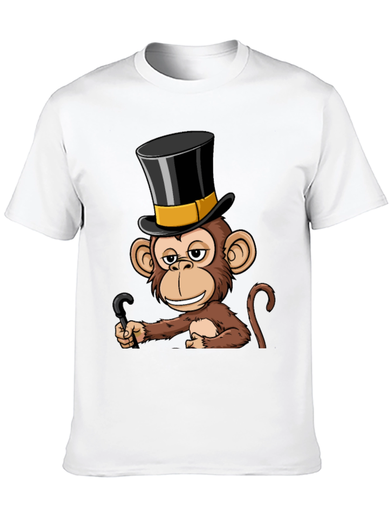 Black Monkey Top Hat T-Shirt - Stylish & Humorous Design view 10