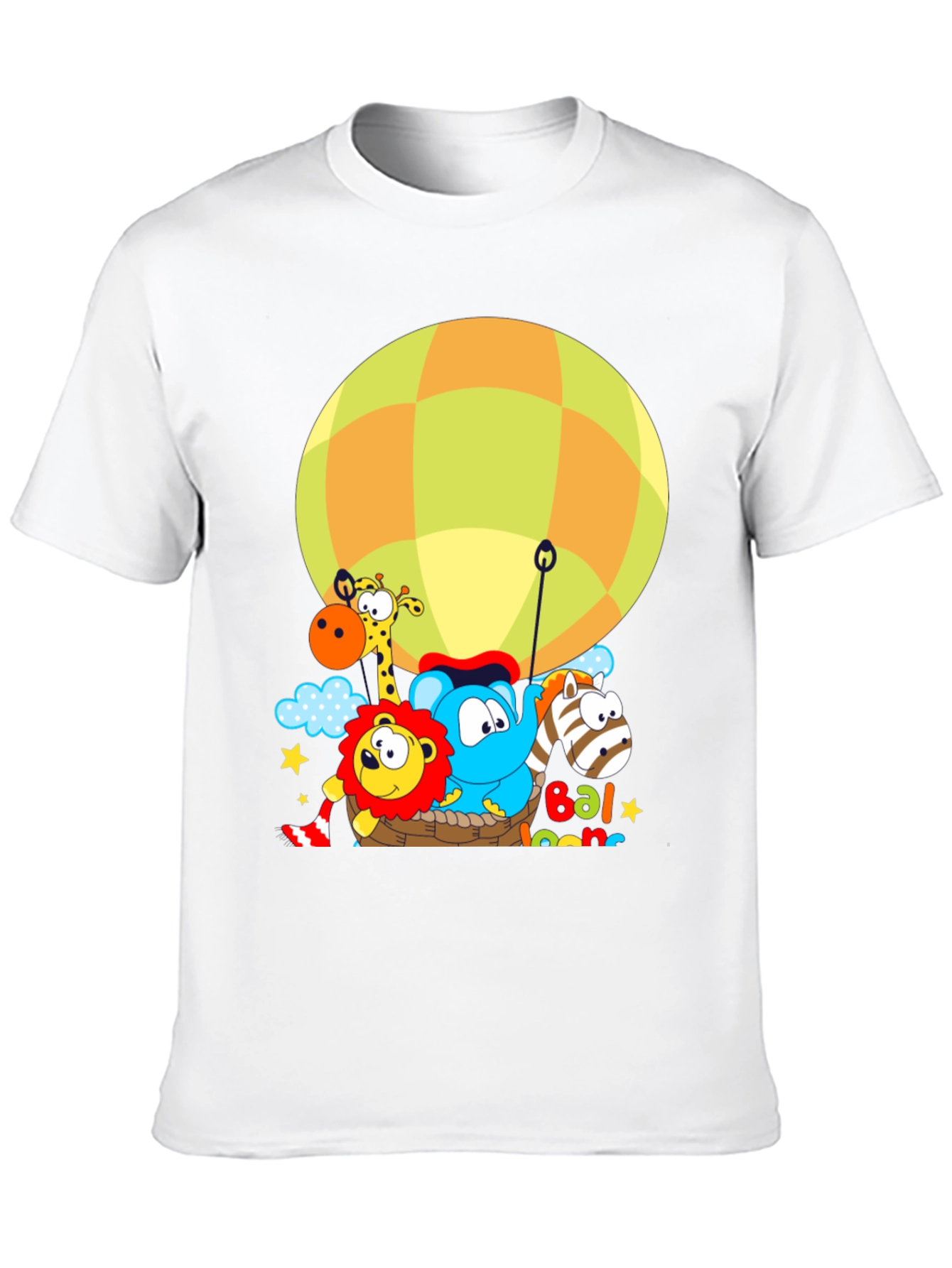 Black Cartoon Animal Balloon Ride Graphic T-Shirt view 10