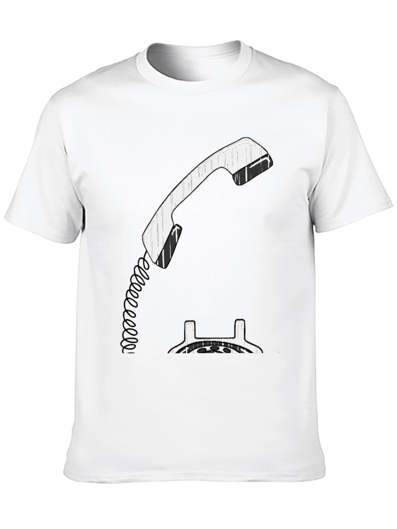 Black Vintage Rotary Phone Graphic Tee - Black view 10