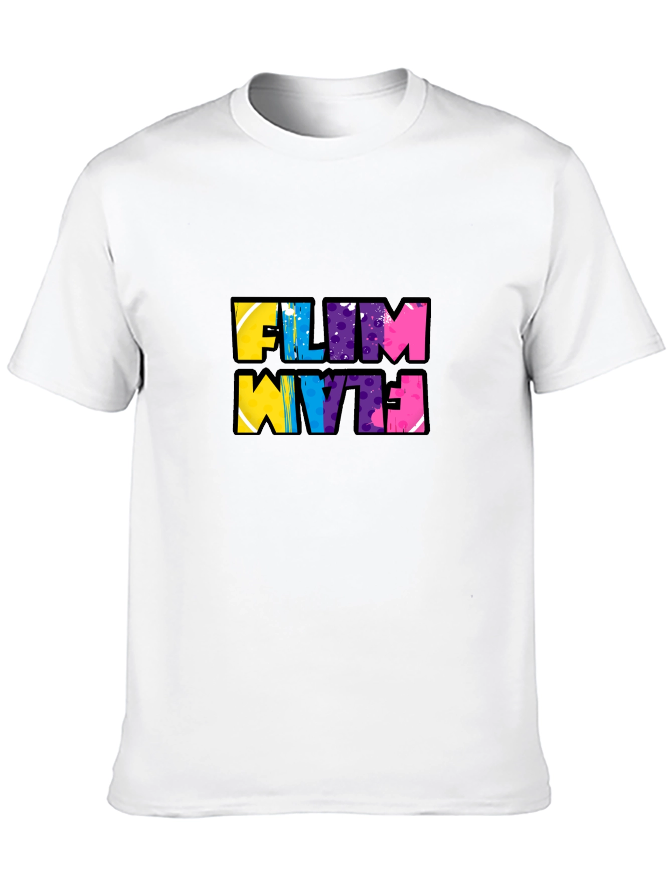Black Funky Flim Flam Graphic Tee - Black Cotton T-Shirt view 10