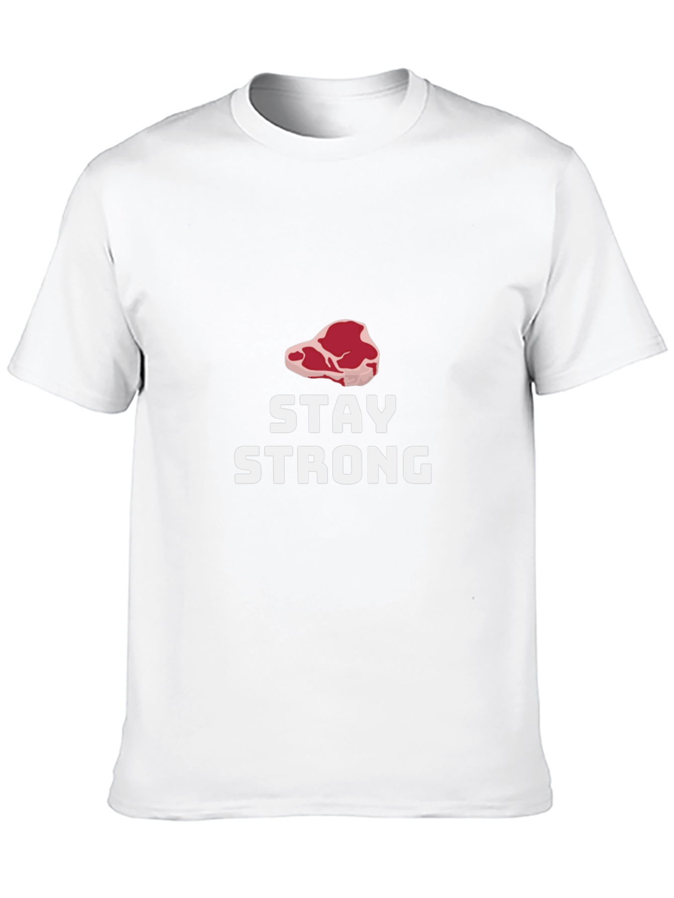 Black Stay Strong Steak Graphic Tee - Black Cotton T-Shirt view 10