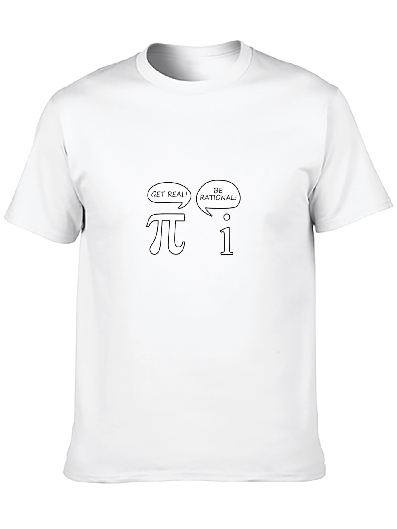 Black Math Humor Tee: Get Real, Be Rational - Black T-Shirt view 10