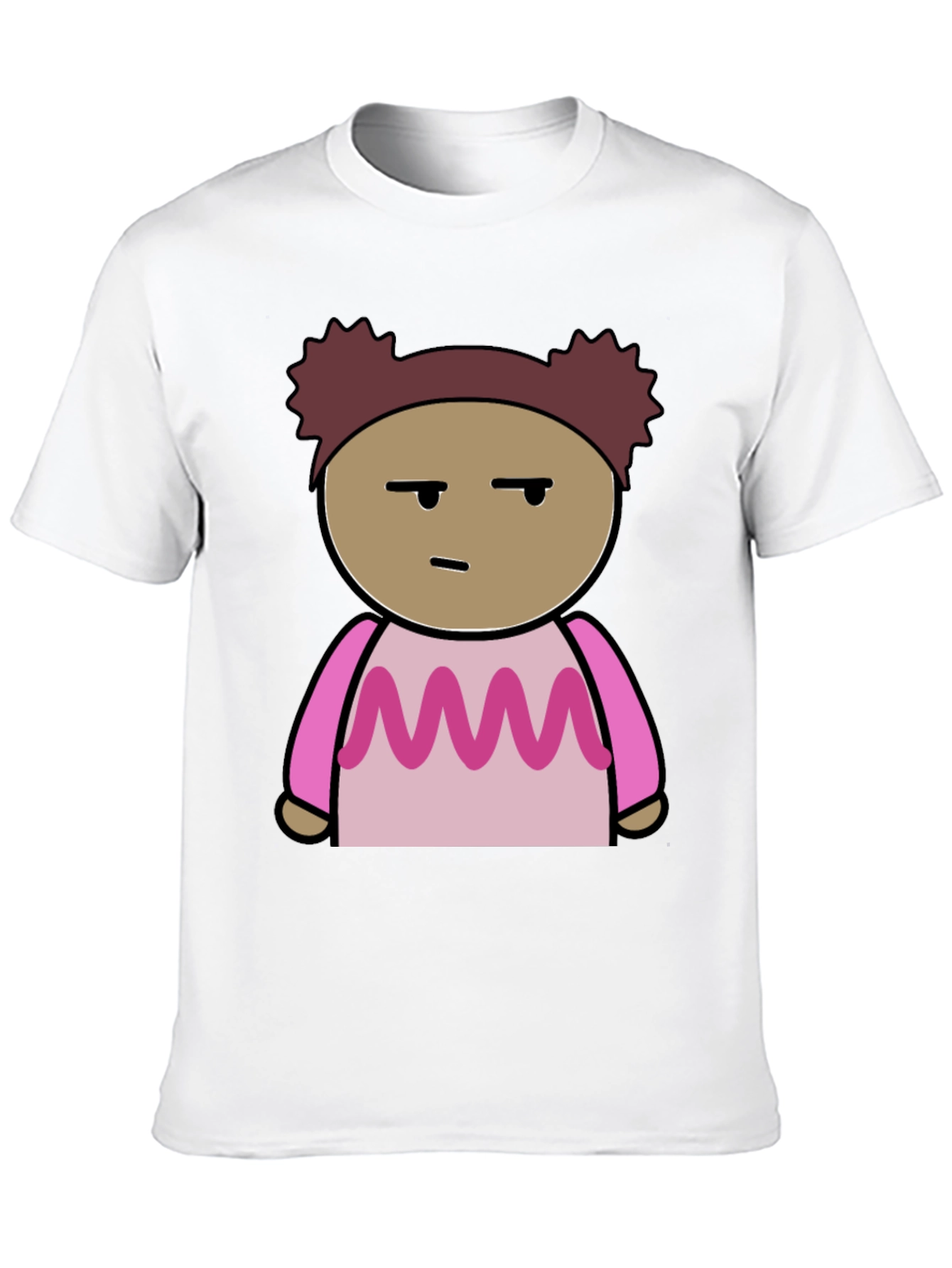 Black Cartoon Character Graphic Tee - Black Unisex T-Shirt view 10