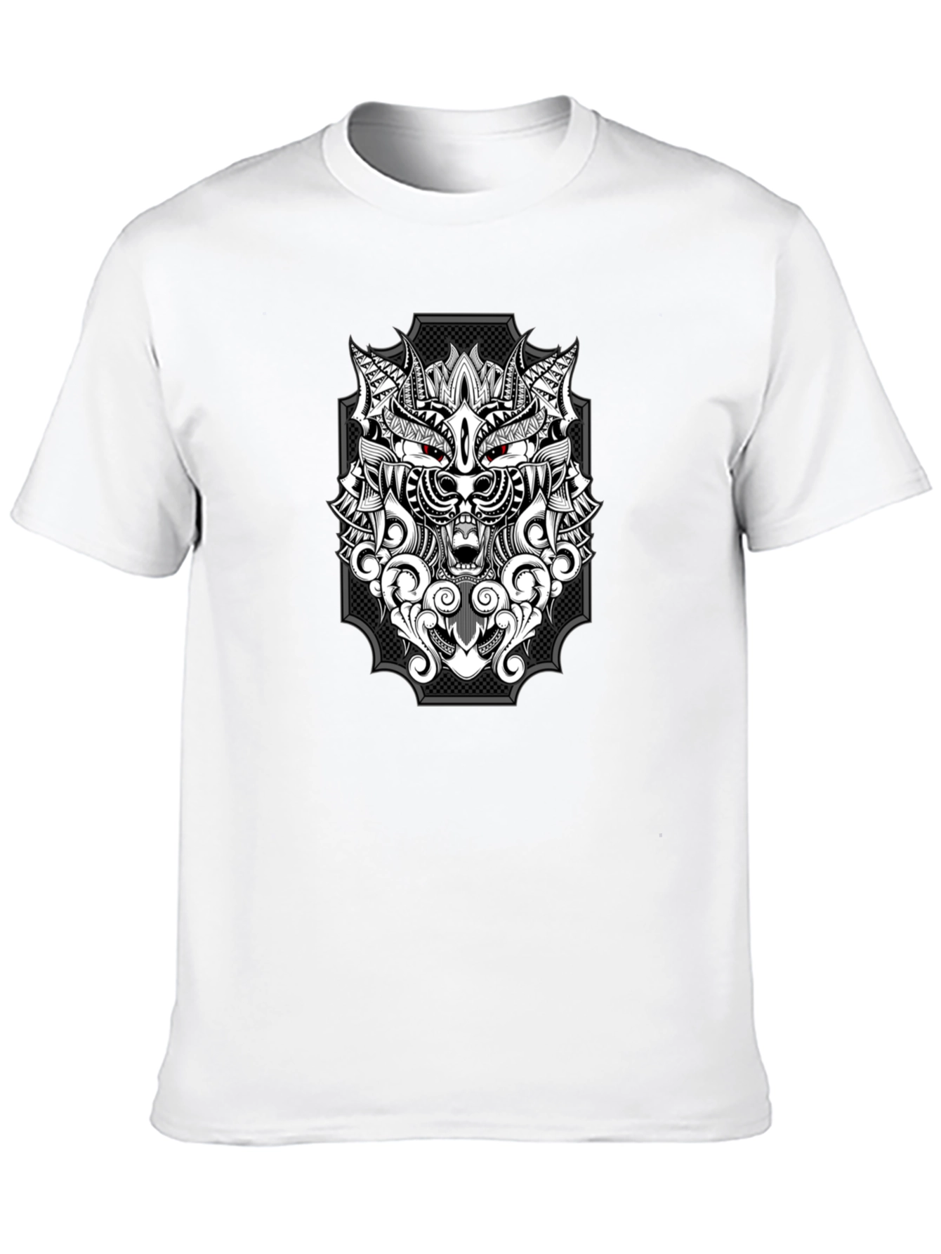 Black Wolf Graphic Print T-Shirt - Black view 10