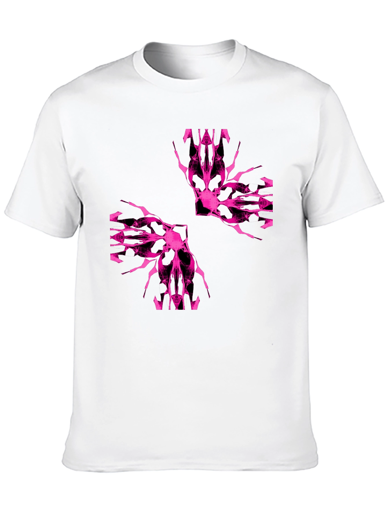 Black Abstract Pink Graphic Print Black T-Shirt view 10