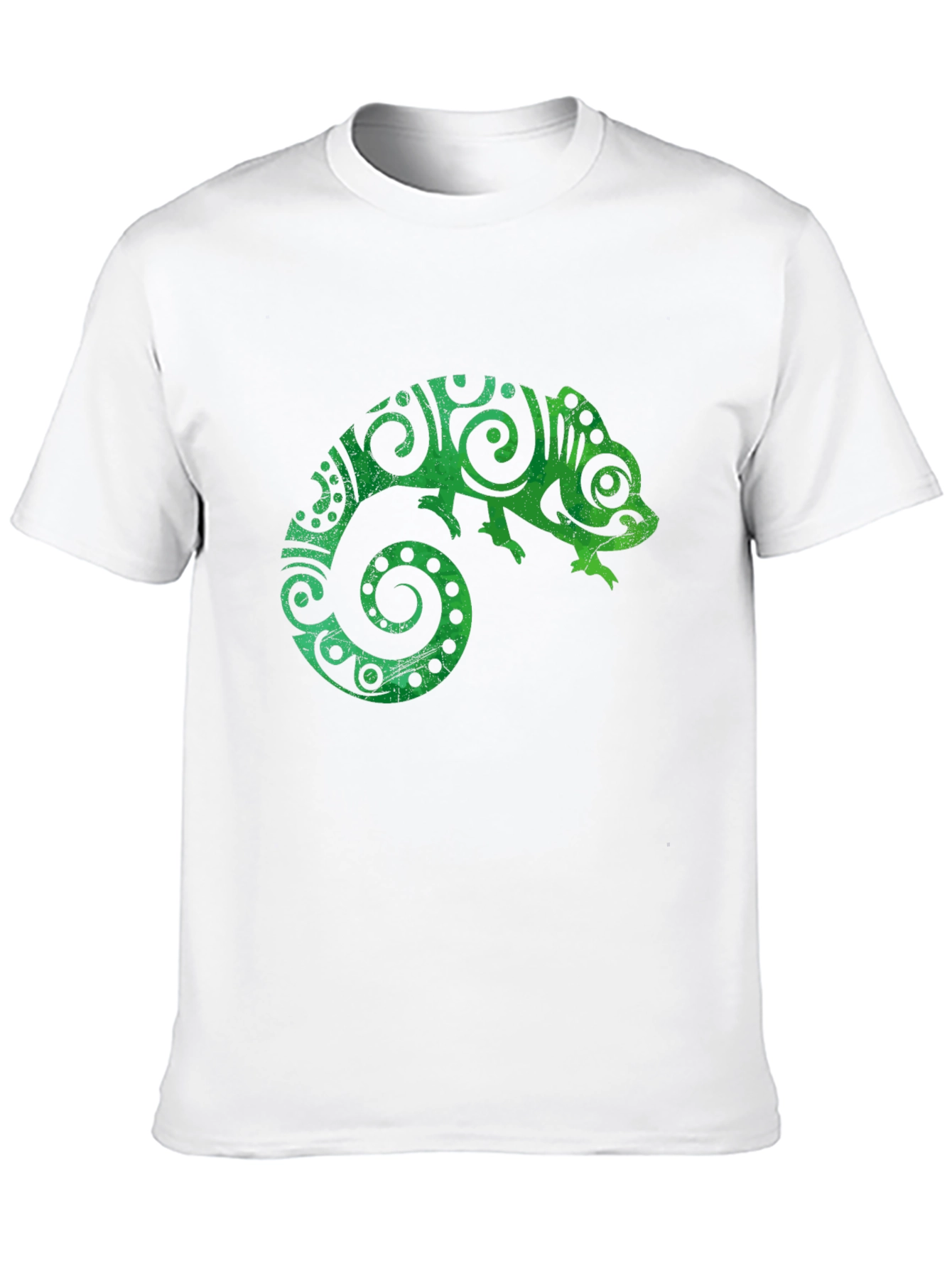 Black Tribal Chameleon Graphic Tee - Black Unisex T-Shirt view 10