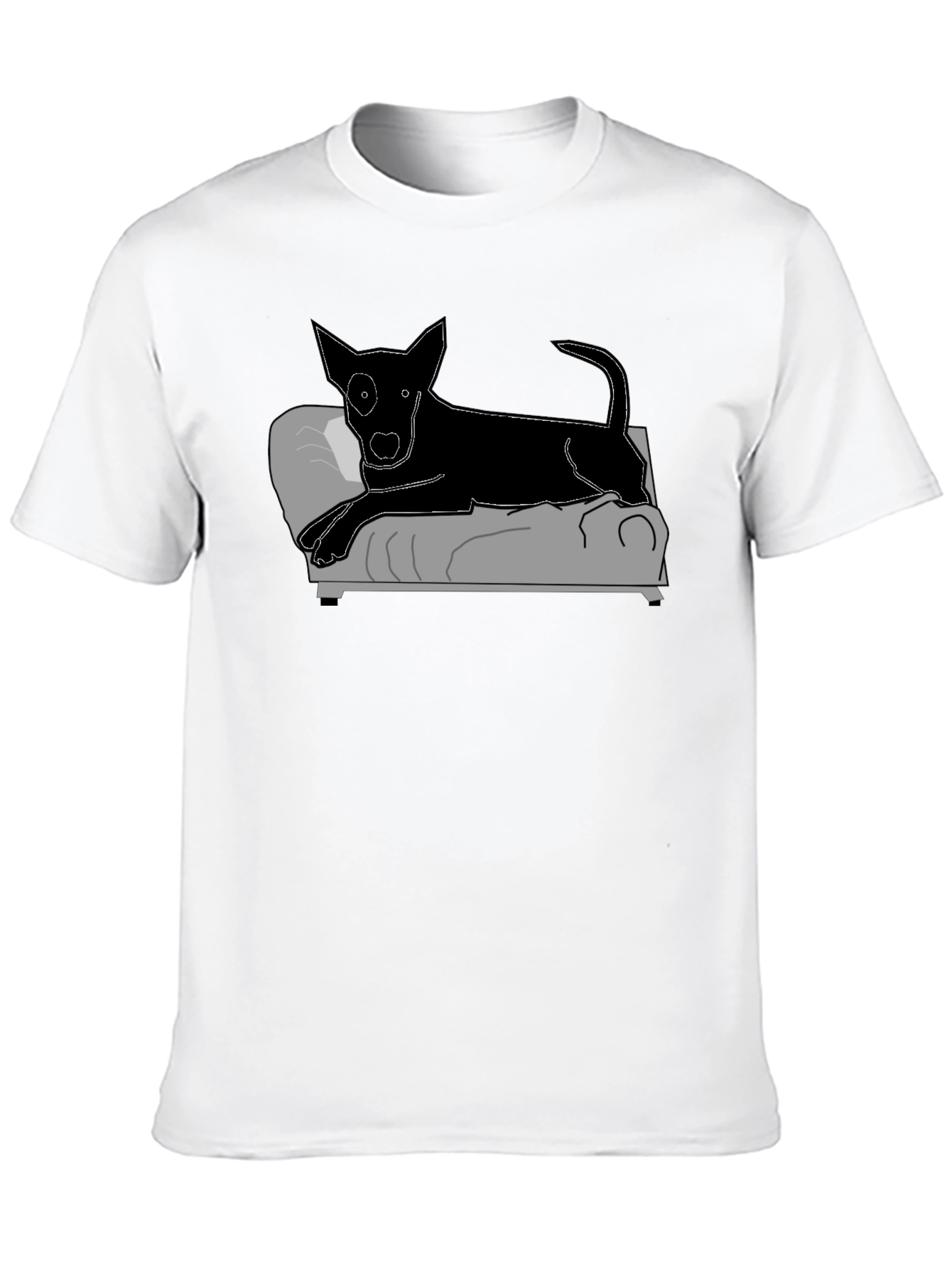 Black Dog on Couch Graphic Tee - Relaxed Style view 10