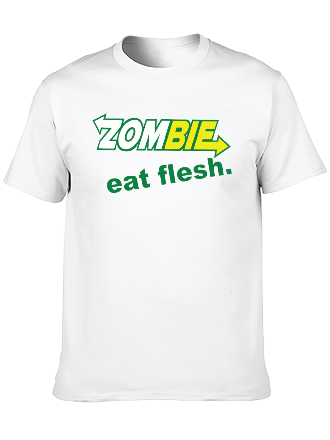 Black Zombie Eat Flesh T-Shirt - Funny Graphic Tee view 10