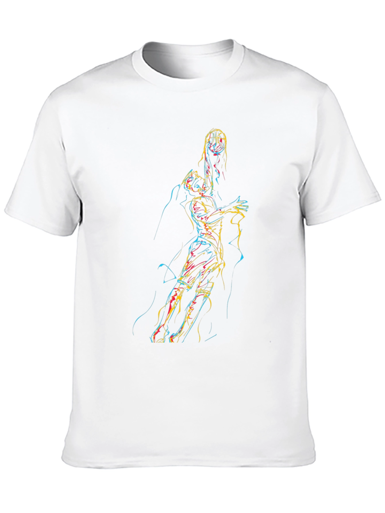 Abstract Line Art Graphic T-Shirt - 10