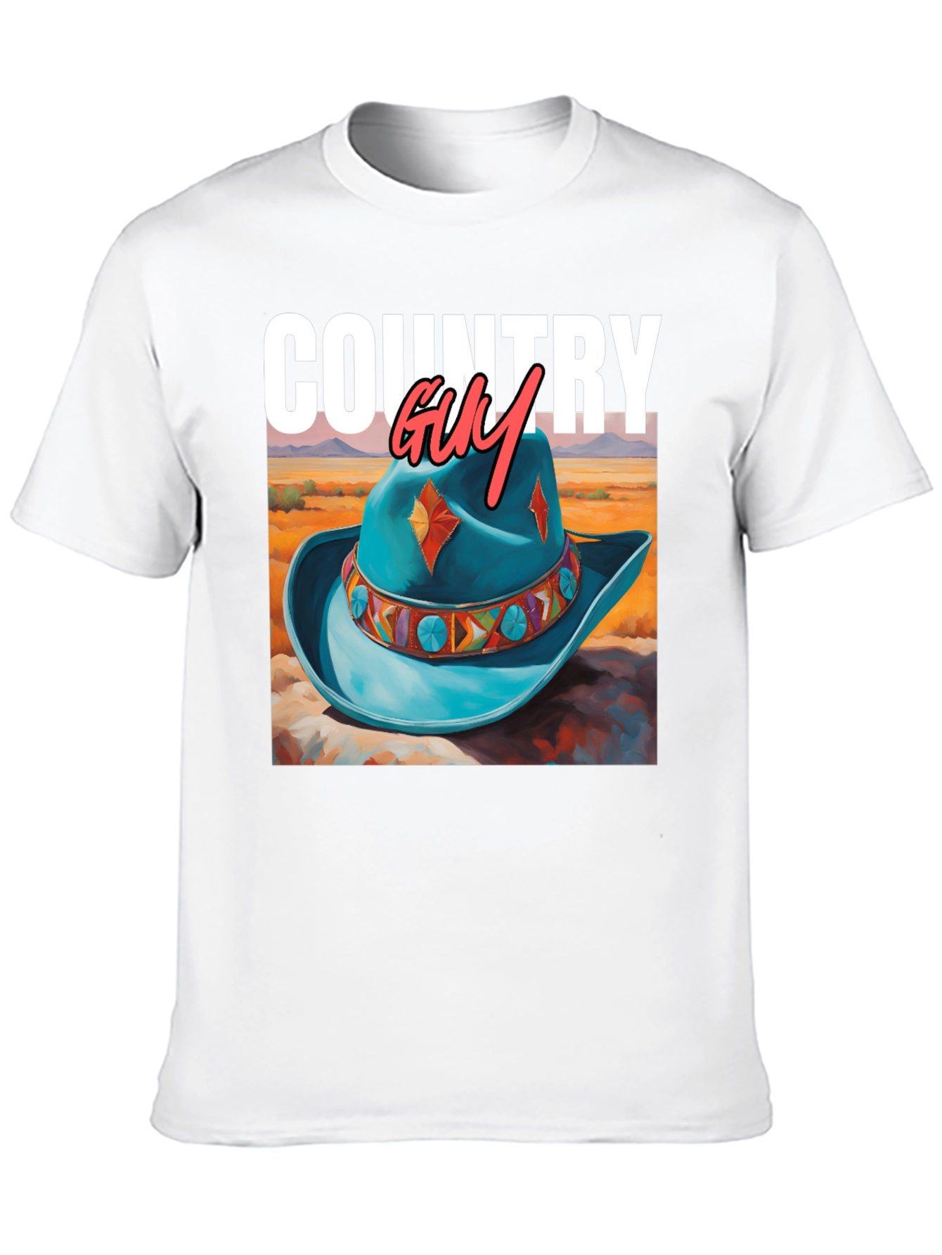 Country Guy Graphic Tee - Western Cowboy Hat Design - 10