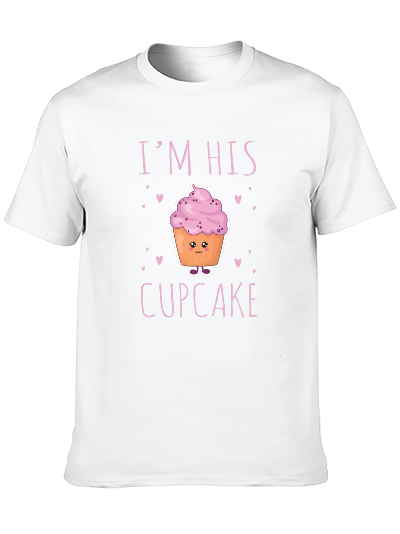Black I'm His Cupcake Graphic T-Shirt - Novelty Couple Tee view 10