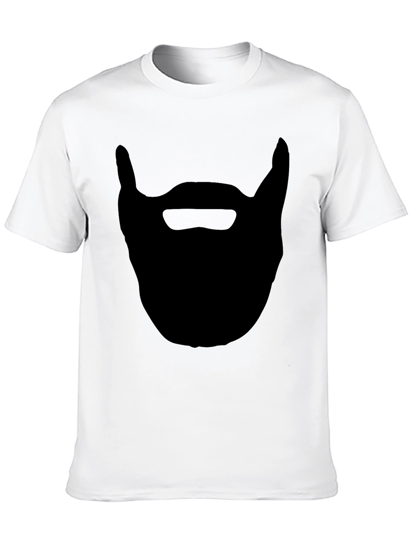 Black Beard Silhouette T-Shirt - Black Cotton Tee view 10