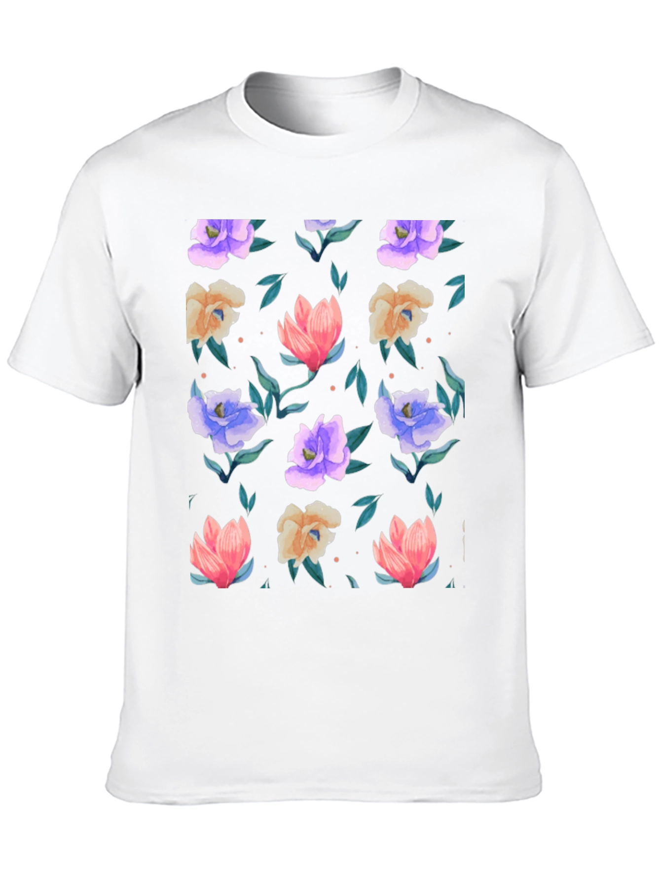 Black Floral Print T-Shirt - Black - Vibrant Blooms view 10