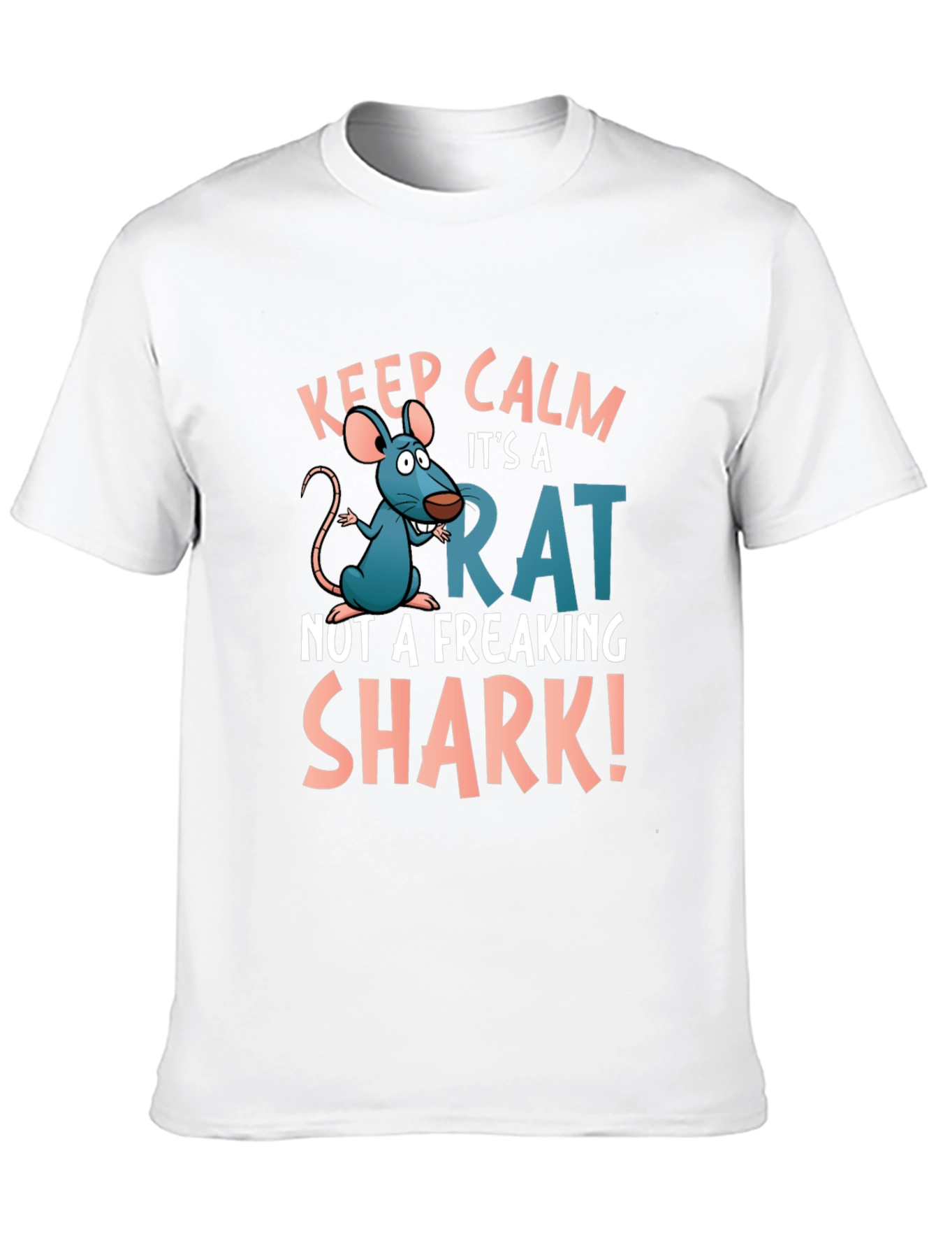Black Keep Calm Rat T-Shirt: Funny Cartoon Rat Design view 10