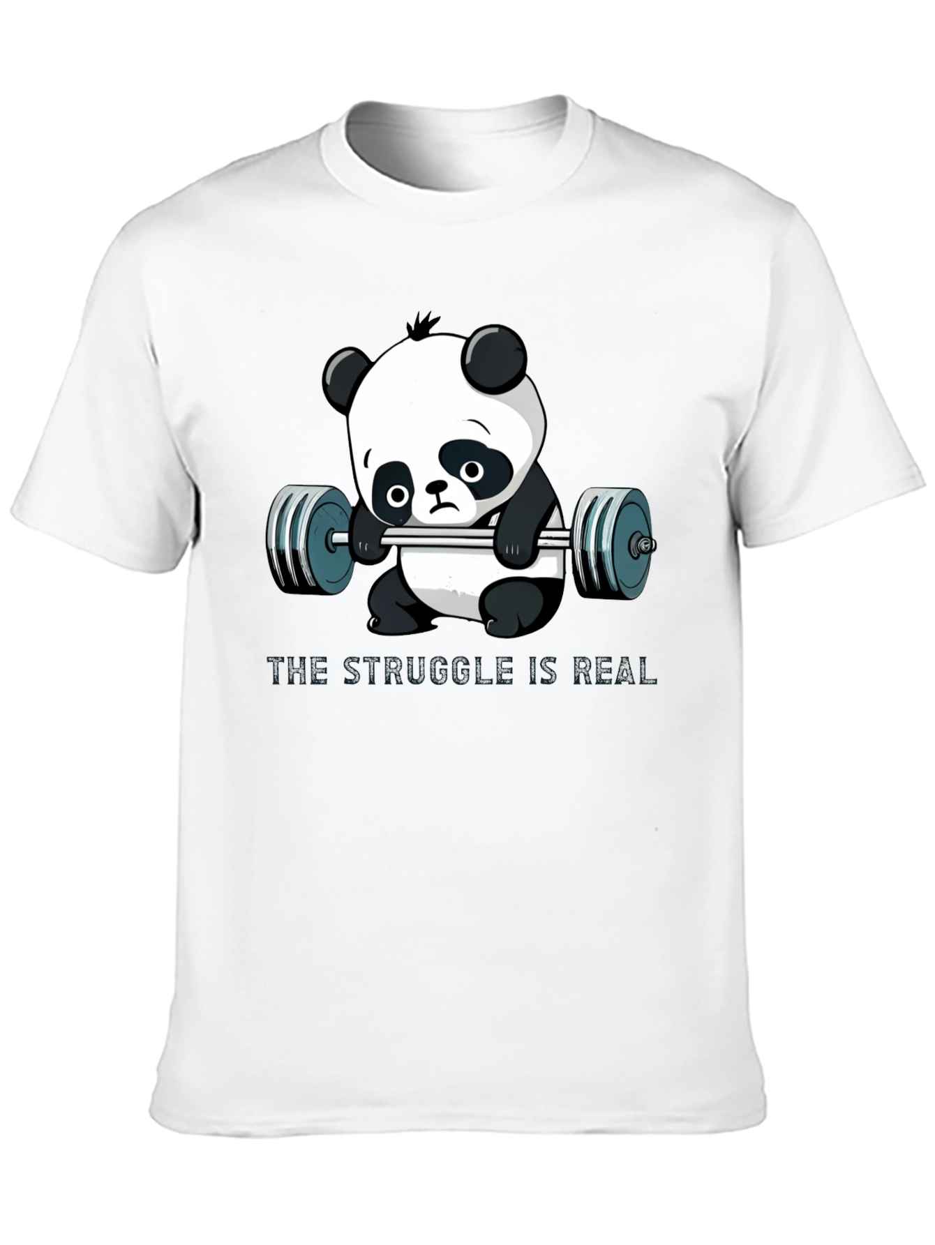 Black Funny Panda Gym T-Shirt for Men view 10