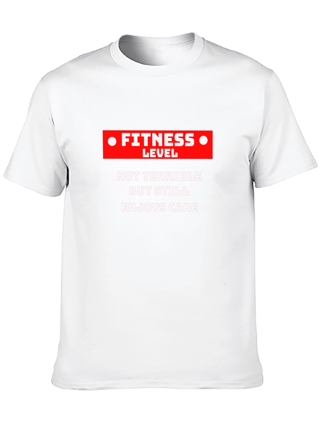 Black Fitness Level Cake Lover Graphic T-Shirt - Humorous Casual Tee view 10