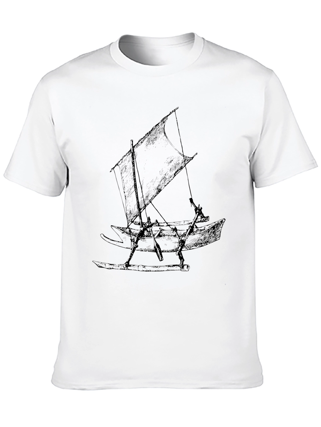 Black Vintage Sailing Boat Graphic Tee - Classic Black T-Shirt view 10