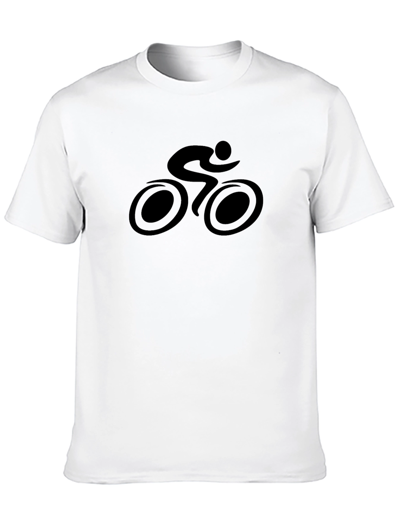 Black Cycling Silhouette Tee - Black Cotton Rider Shirt view 10