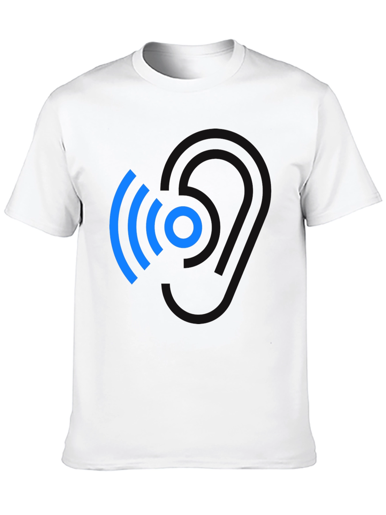 Black Modern Blue Wireless Signal Black T-Shirt view 10