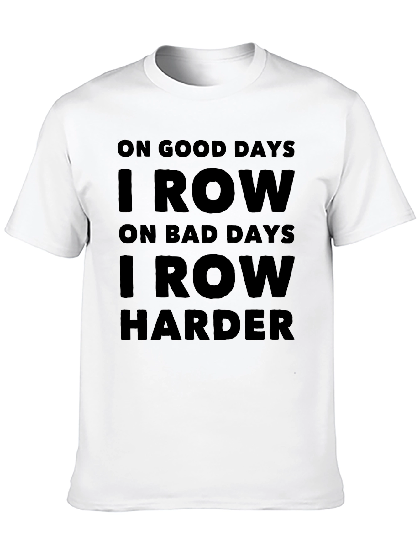 Black Row Harder T-Shirt - Motivational Rowing Tee view 10