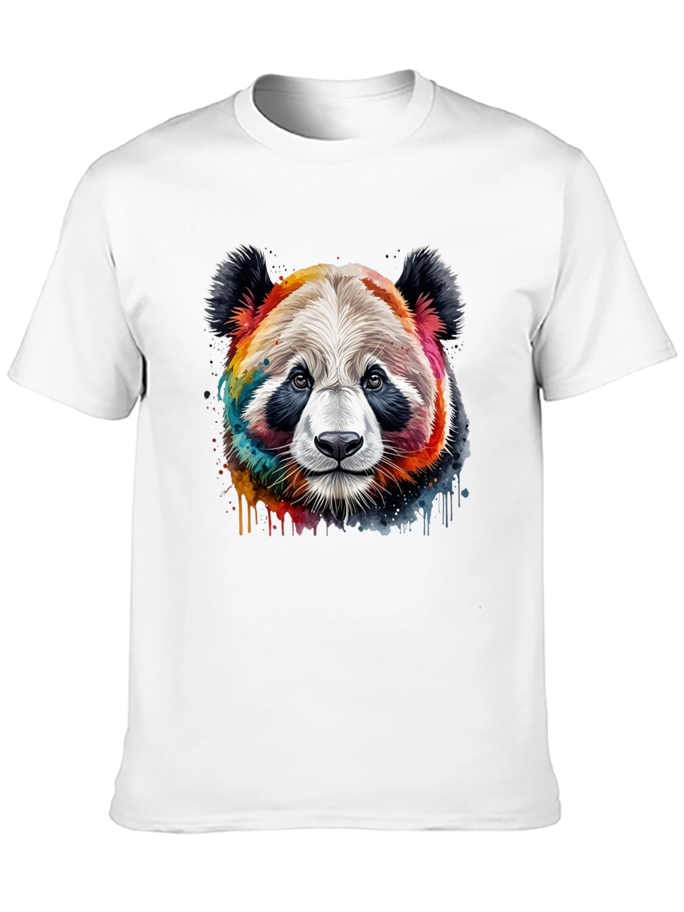 Black Rainbow Panda Graphic T-Shirt view 10