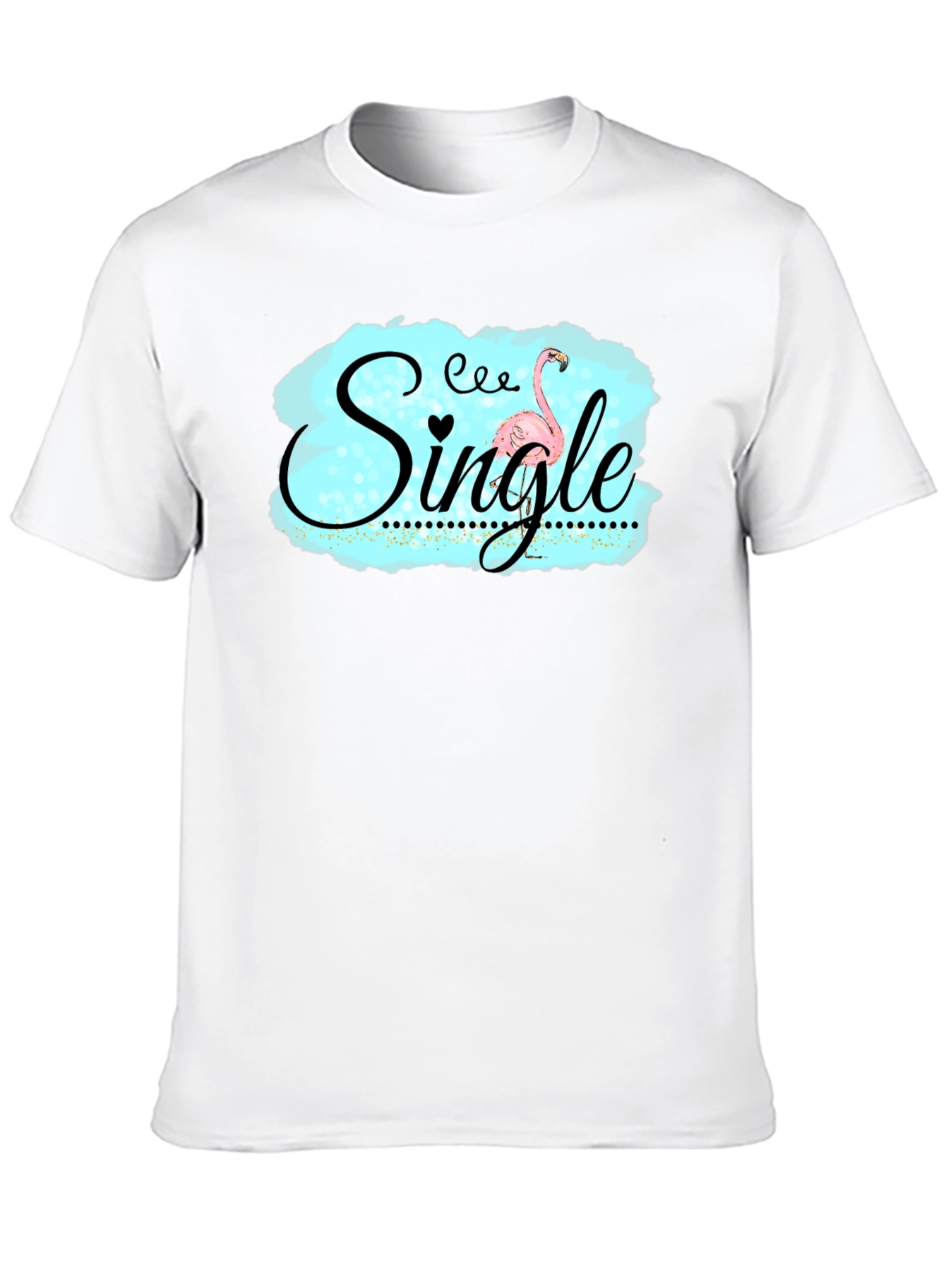 Black Single Flamingo Black T-Shirt view 10