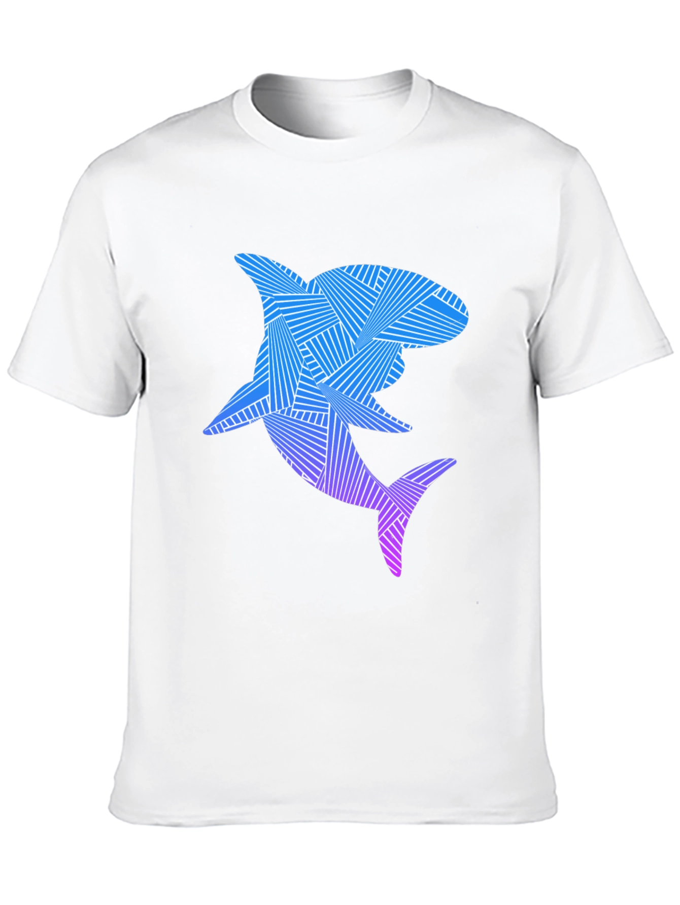 Black Abstract Shark Graphic Tee - Cool Ocean Design view 10