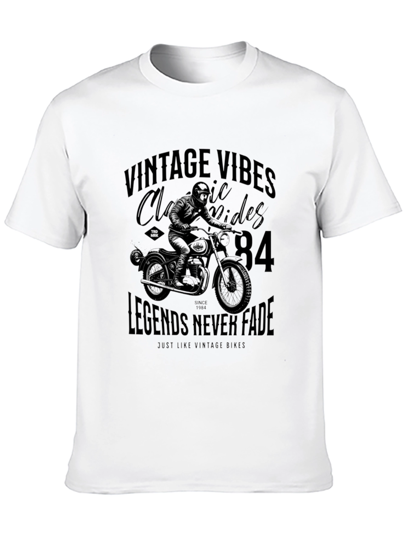Black Vintage Vibes Motorcycle Graphic Tee - Classic Riders view 10