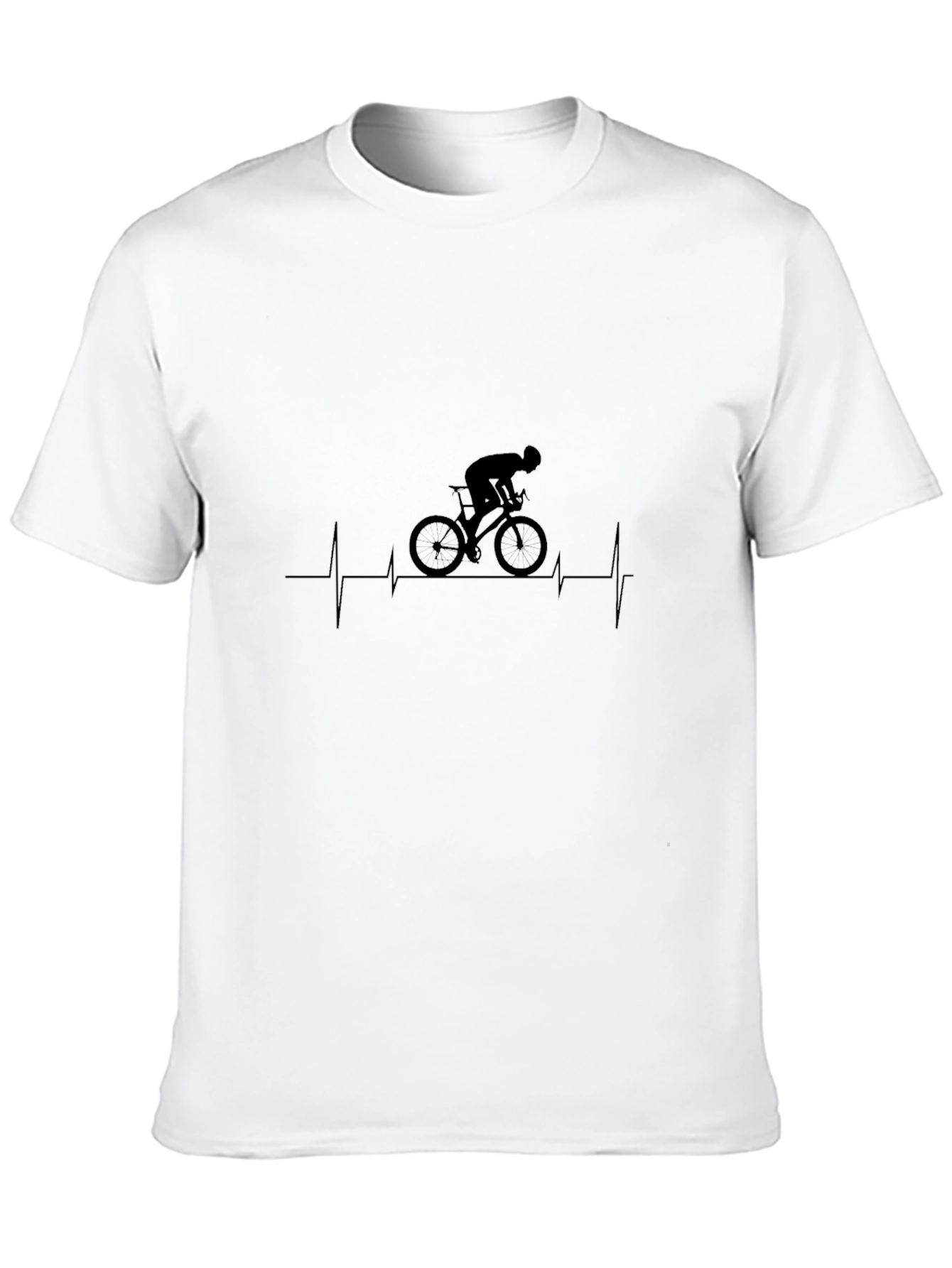 Black Cyclist Heartbeat Graphic Tee - Black view 10